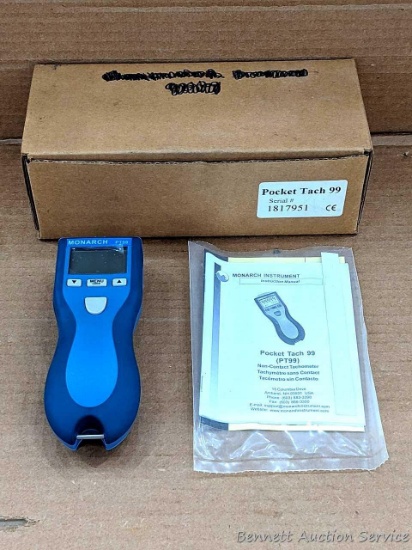 Monarch PT99 pocket tack with foam padded box and papers. The tackomiter is in very good condition