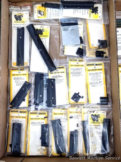 Assorted rifle scope mounts or scope bases, looks like all Weaver.