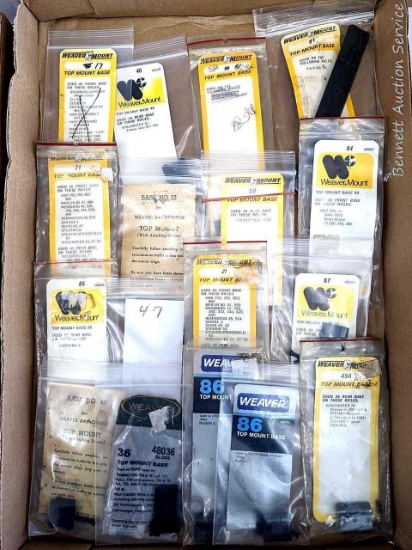 Assorted rifle scope mounts or scope bases, Weaver and possibly others.