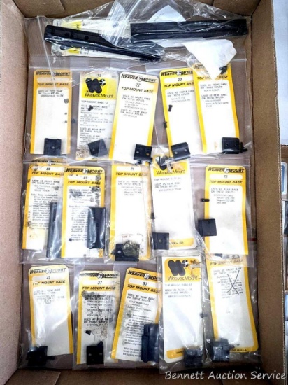 Assorted rifle scope mounts or scope bases, Weaver and possibly others.