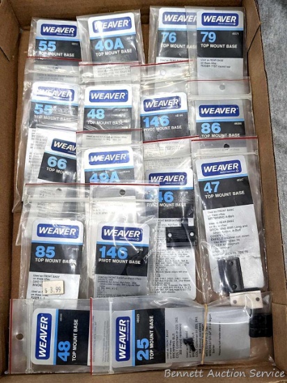 Assorted rifle scope mounts or scope bases.