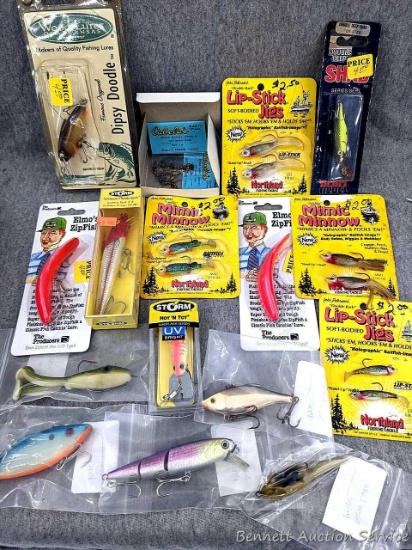 NIP Elmo's ZipFish, Double Deep Shad, Storm lures, Famous Dipsy Doodle, rattle baits and more as