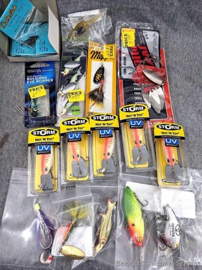 NIP Storm Hot n Tots, Bulging Eye Popper, Mepps and more.
