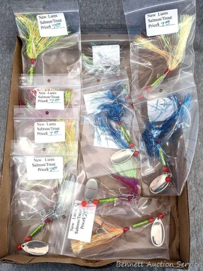 10 inline spinner baits, Seller notes new lures for Salmon / Trout.