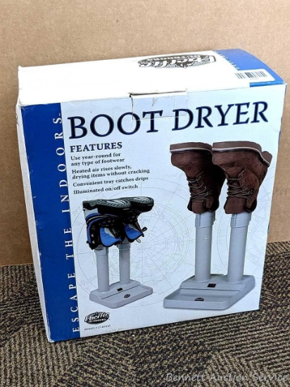NIB Pacific Outdoors boot dryer is Model No. 17-BD150. Very nice to have in the winter.