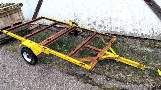 Build a trailer to suit your purpose. Frame is about 51" x 96". Takes a 1-7/8" ball. Load Star tires
