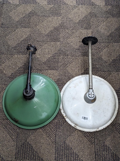 Pair of wall mounted lights for the barn or rustic motif, measure approx 15" across.