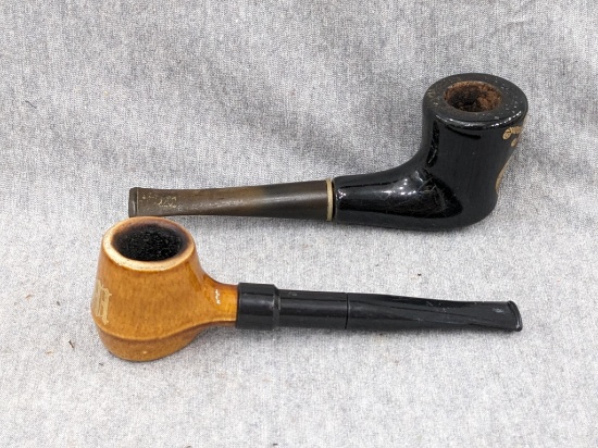 DePelner? tobacco smoking pipe measures 5-1/2" long; Brown pipe is classically understated piece