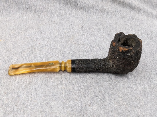 Jobey Stromboli 265 Obey tobacco smoking pipe measures 6-1/4" long with ornate carving. Bowl appears