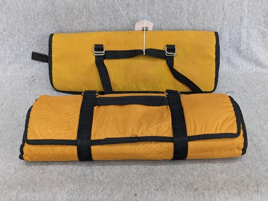 A pair of knife rolls for the knife enthusiast in your life. Unrolled measures approx 29" x 15" and