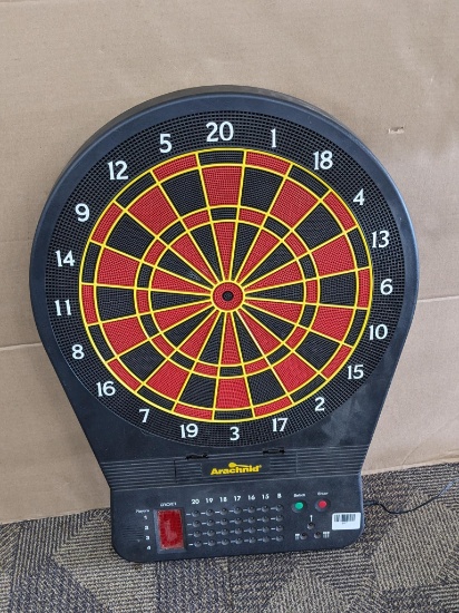 Arachnia electronic dart board, seller notes it works and measures 28" x 21"