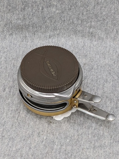 Vintage Perrine No. 50 Automatic fly fishing reel was made in the USA by Aladdin Labs Inc., of Mpls.
