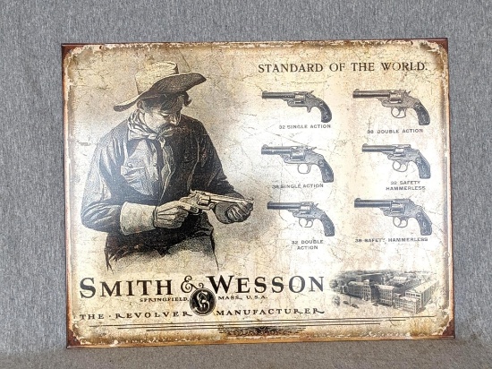 New Smith & Wesson Standard of the World sign is 16" x 12-1/2".