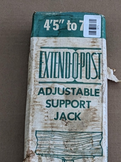 Extend-O-Post adjustable support jack is NIB, adjusts from 4'5" to 7'9", Marshall #79.