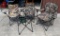 Three camo camp chairs, plus a frame and bag.