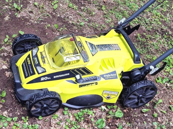 Ryobi 40v Brushless 20" electric lawn mower, comes with 5ah battery, charger and handle is fully