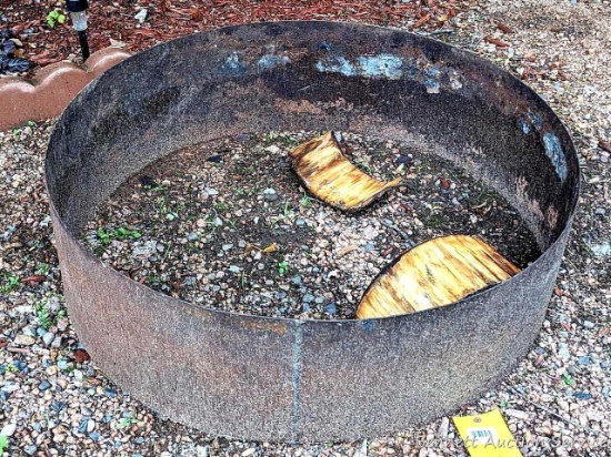 3' steel fire pit ring is 1' high.