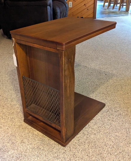 Handy little side table measures 2' high x 13" x 19".