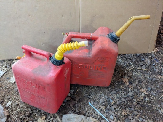 5 and 2 gallon gas totes.