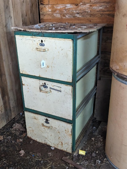Metal file cabinet stands 46" tall x 2' wide x 30" deep.