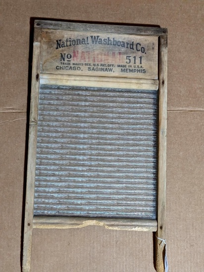 Atlantic washboard with glass ribs by National Washboard Co. No. 511; measures 13-1/2" x 25".