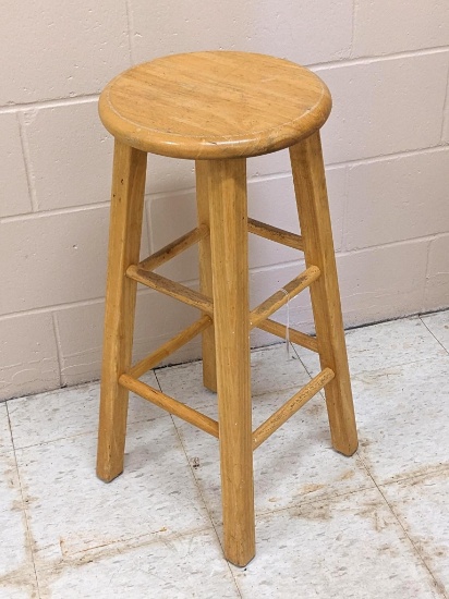 29" tall sturdy wooden stool.