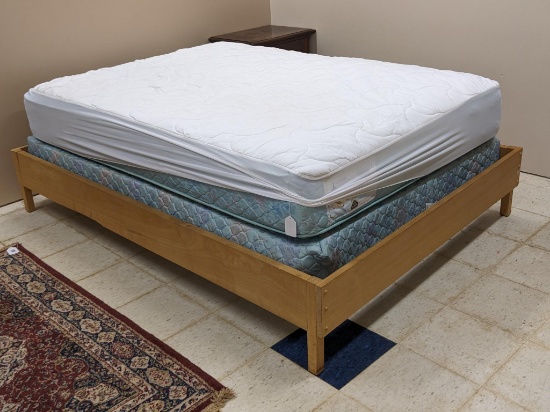 Full sized Prestige Back Supporter mattress and box spring by Conforma, plus a vintage blonde bed