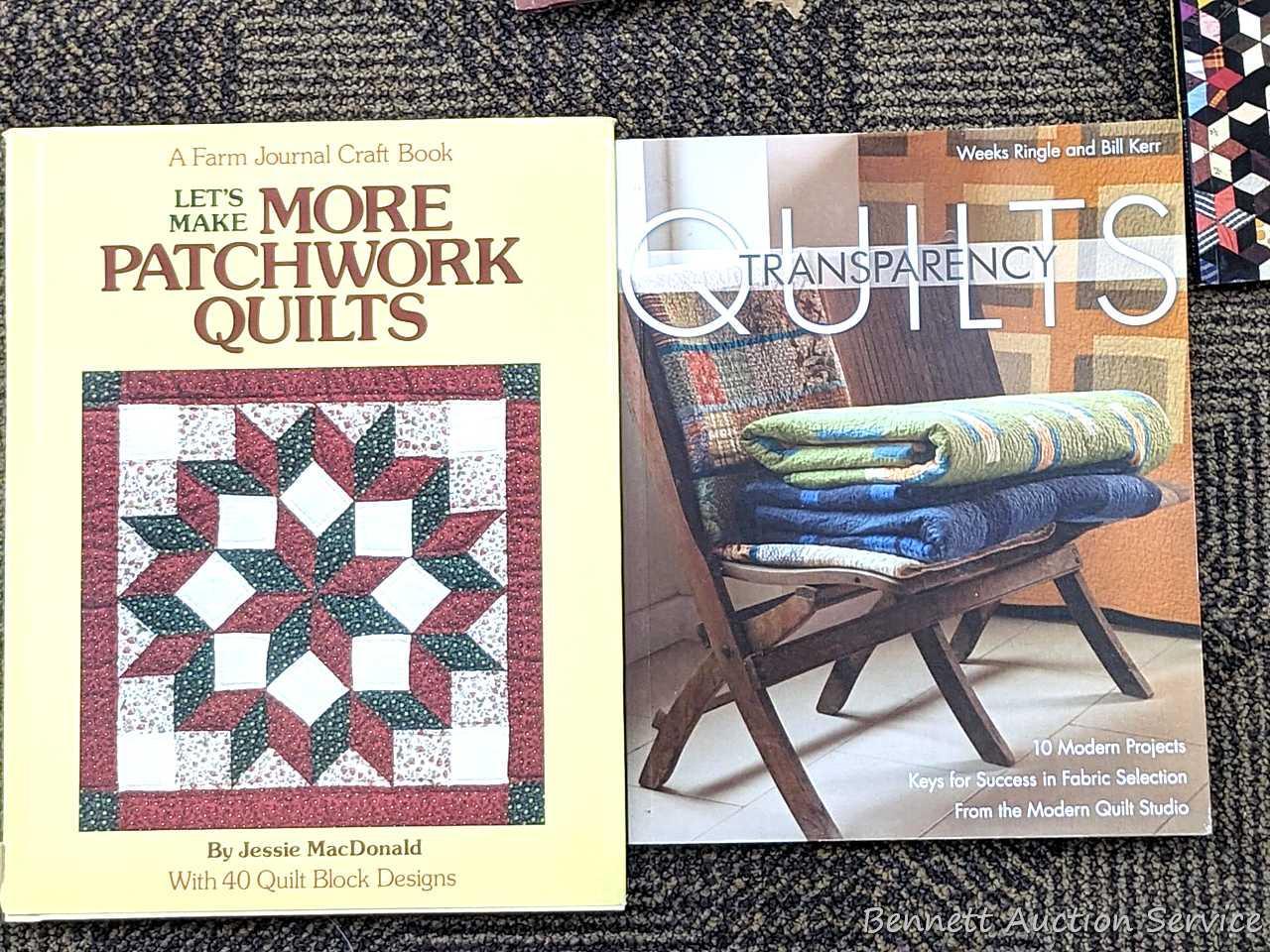Quilting books include titles like Quilts of