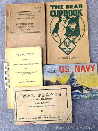 A collection of "little" books incl "A Guide Book to the US Navy" "War Planes of All Nations" "The