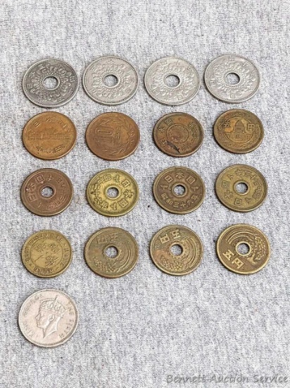 Foreign coins from Hong Kong and more.