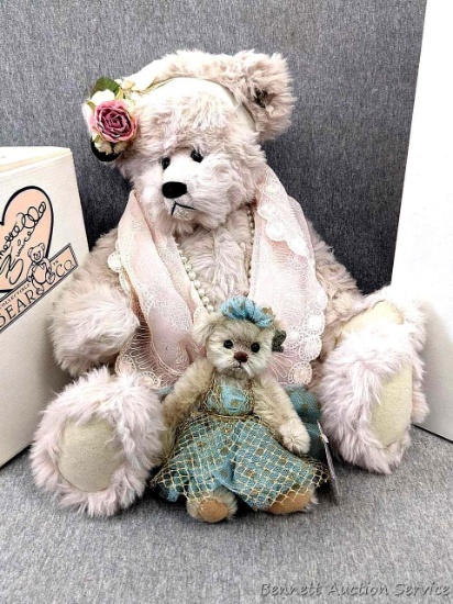 Annette Funicello teddy bears including a smaller one made of mohair and both have jointed head,