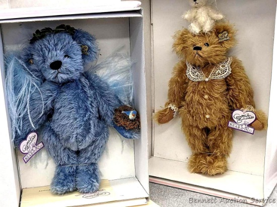 Annette Funicello Bear Co. includes "Birdie" and "Tiara" Angel Bears, both have jointed legs, arms