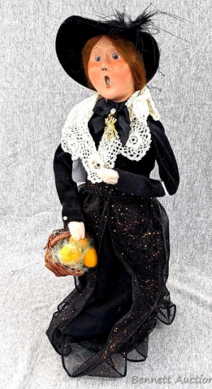Byers Choice The Carolers Witch with Spider doll is 13" overall and in good condition.