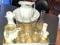 Classic white pitcher and bowl; assorted vases up to 9-1/2