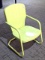 Neat green lawn chair is in good condition and about 21