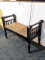 Unique bench would be great at the end of a bed or used as a window seat. In good condition, about