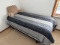 Serta Perfect Sleeper Twin mattress and box spring, with frame and bedding. All in good condition.