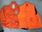 Men's Remington blaze orange insulated hunting vest, size XL. Vintage orange jacket, size L.