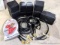 Yamaha, Bose and other speakers and speaker wire.