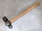 Huge ball peen hammer has a tight head about 5-1/2