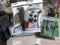 Jeep multi-functional Am/Fm receiver with lantern, vintage Sanyo stereo cassette player, and a 17