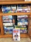 Children's VHS tapes including Shrek, D2, Willy Wonka, The Sandlot, School of Rock, The Lion King,