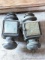 Ford Model T or A headlights with ruby side panels, each is approx. 12