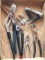 Huge slip joint pliers, and a few smaller pairs, largest measure 16