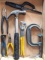 Claw hammer, a few pairs of pliers, a C clamp, more.