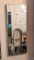 Vintage mirrored wall clock is approx. 3' tall x 15