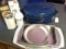 Enameled roaster; Mr. Coffee bean grinder; Tupperware The Chopper Machine food chopper; 18
