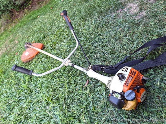 Stihl weed eater is model SF 55, is in good condition, starts and runs good, comes with manual, and