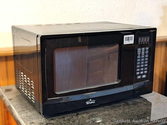 Rival microwave is in good condition, smaller size would be handy for back to school or in a