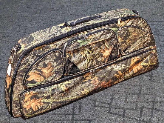 Whitetails Unlimited bow case with extra pocket for arrows and accessories. Case measures approx.